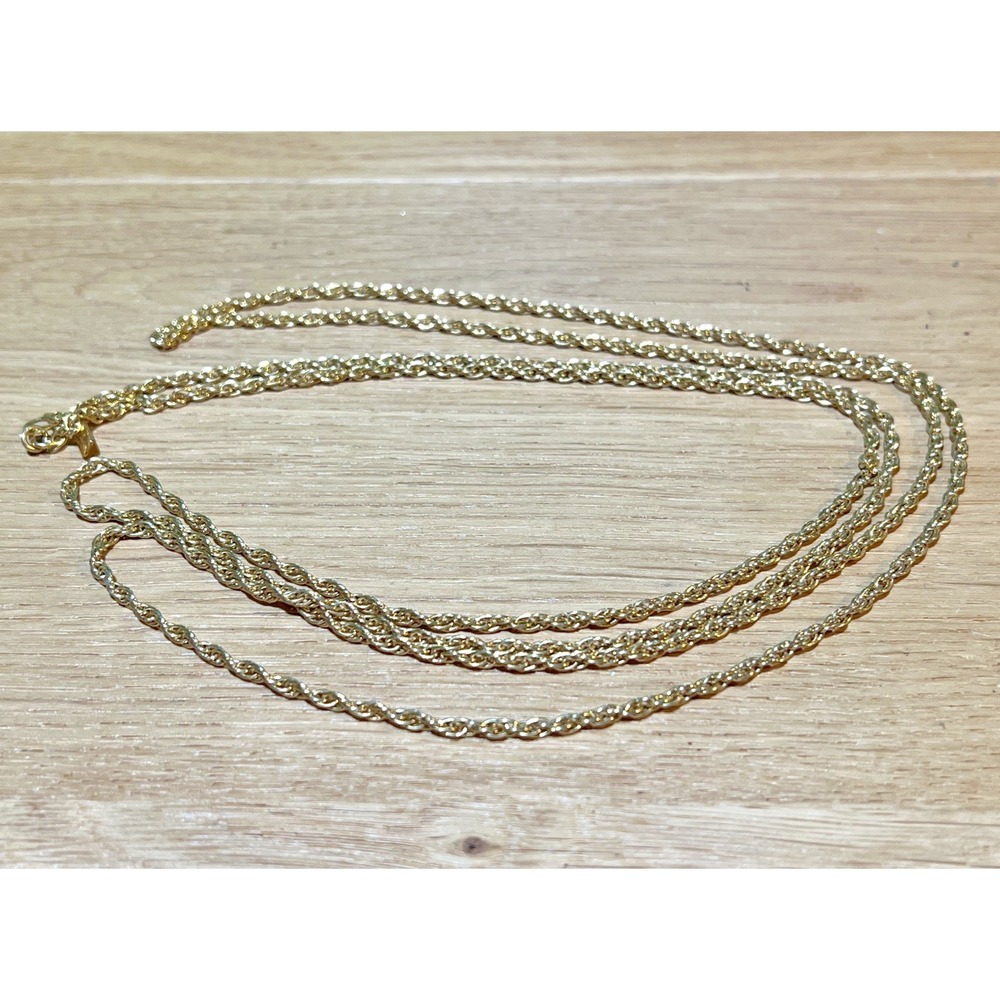 Monet Vtg Gold Tone Rope Necklace 54"